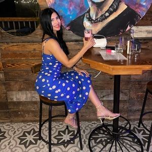 Zara blue midi dress! Only use once ! Excellent conditions